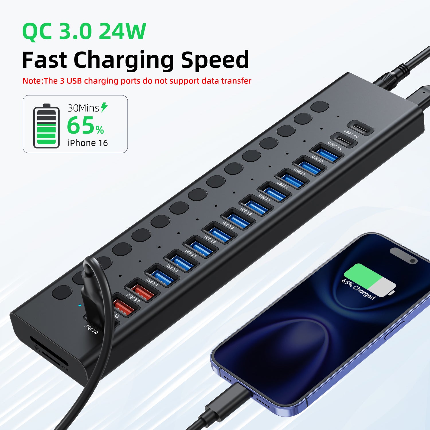 VANGREE 17-in-1 Powered USB Hub (V02001 Black)