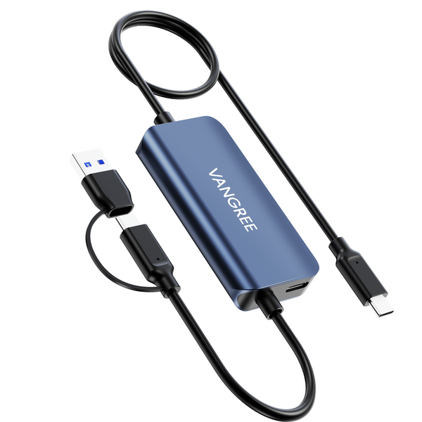 USB C Video Capture Card 1080P HD 60FPS, Type C to USB-A/C Input, USB 3.0,100W PD with Low Latency for Streaming, Game Recording, Compatible with Nintendo Switch, iPad, Meta Quest, iPhone 16